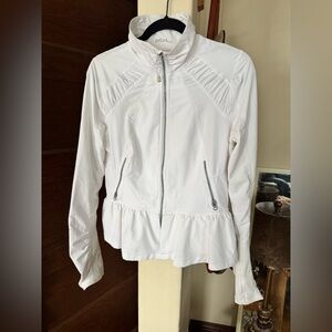 Zella Women's White peplum workout jacket